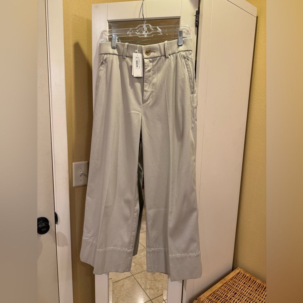 SPANX Supersmooth Stretch Twill Cropped Wide Leg Pant, Petite M, Bone